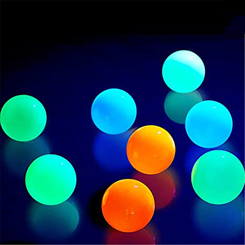 

Sensory Fidget Toy Sticky Ceiling Balls Stress Reliever 8 pcs Ball Glow in the Dark Luminescent Silicone For Kid's Adults' Boys and Girls