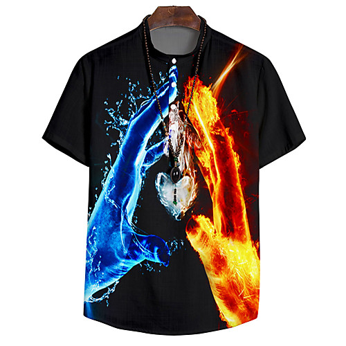 Men's Shirt 3D Print Lightning Button-Down 3D Print Short Sleeve Casual Tops Casual Fashion Breathable Comfortable Black
Men's Shirt 3D Print Lightning Button-Down 3D Print Short Sleeve Casual Tops Casual Fashion Breathable Comfortable Black