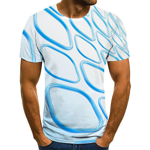 Men's T shirt 3D Print Geometric 3D Print Print Short Sleeve Casual Tops Casual Fashion Blue
Men's T shirt 3D Print Geometric 3D Print Print Short Sleeve Casual Tops Casual Fashion Blue