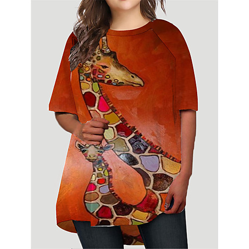 Women's Plus Size Graphic Animal Print Basic Half Sleeve Fall Short Mini Dress T Shirt Dress Tee Dress Red
Women's Plus Size Graphic Animal Print Basic Half Sleeve Fall Short Mini Dress T Shirt Dress Tee Dress Red