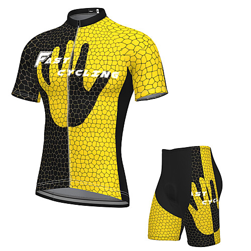 Men's Short Sleeve Cycling Jersey with Shorts Spandex Black / Yellow Bike Breathable Quick Dry Sports Graphic Mountain Bike MTB Road Bike Cycling Clothing Apparel / Stretchy / Athletic / Athleisure
Men's Short Sleeve Cycling Jersey with Shorts Spandex Black / Yellow Bike Breathable Quick Dry Sports Graphic Mountain Bike MTB Road Bike Cycling Clothing Apparel / Stretchy / Athletic / Athleisure