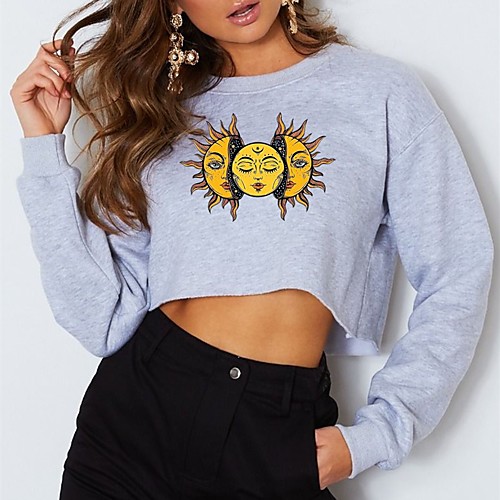 Women's Sweatshirt Crop Top Pullover Crop Top Crew Neck Sport Athleisure Sweatshirt Top Long Sleeve Breathable Soft Comfortable Everyday Use Street Casual Daily Outdoor
Women's Sweatshirt Crop Top Pullover Crop Top Crew Neck Sport Athleisure Sweatshirt Top Long Sleeve Breathable Soft Comfortable Everyday Use Street Casual Daily Outdoor