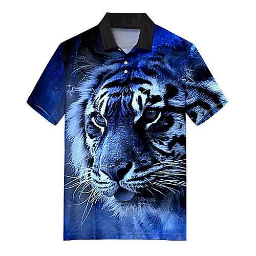 Men's Polo 3D Print Tiger Animal Button-Down Print Short Sleeve Casual Tops Casual Fashion Soft Breathable Blue
Men's Polo 3D Print Tiger Animal Button-Down Print Short Sleeve Casual Tops Casual Fashion Soft Breathable Blue