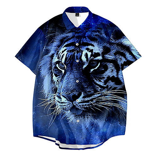 Men's Shirt 3D Print Tiger Animal Button-Down 3D Print Short Sleeve Daily Tops Casual Fashion Hawaiian Navy Blue
Men's Shirt 3D Print Tiger Animal Button-Down 3D Print Short Sleeve Daily Tops Casual Fashion Hawaiian Navy Blue