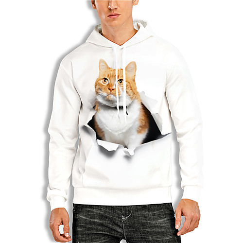 Men's Pullover Hoodie Sweatshirt Cat Graphic Prints Animal Print Daily Sports 3D Print 3D Print Casual Hoodies Sweatshirts White Red
Men's Pullover Hoodie Sweatshirt Cat Graphic Prints Animal Print Daily Sports 3D Print 3D Print Casual Hoodies Sweatshirts White Red