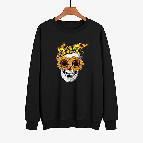 Women's Pullover Sweatshirt Graphic Skull Flower Print Daily Casual Hoodies Sweatshirts White Black Red
Women's Pullover Sweatshirt Graphic Skull Flower Print Daily Casual Hoodies Sweatshirts White Black Red