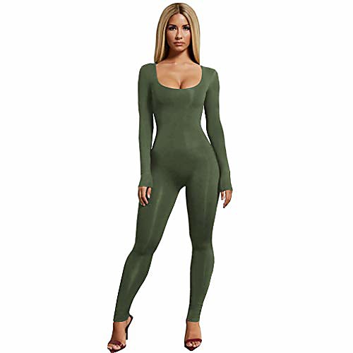 women jumpsuits,solid crew neck long sleeve slim fit tight bodysuit stretchy night club jumpsuits green
women jumpsuits,solid crew neck long sleeve slim fit tight bodysuit stretchy night club jumpsuits green