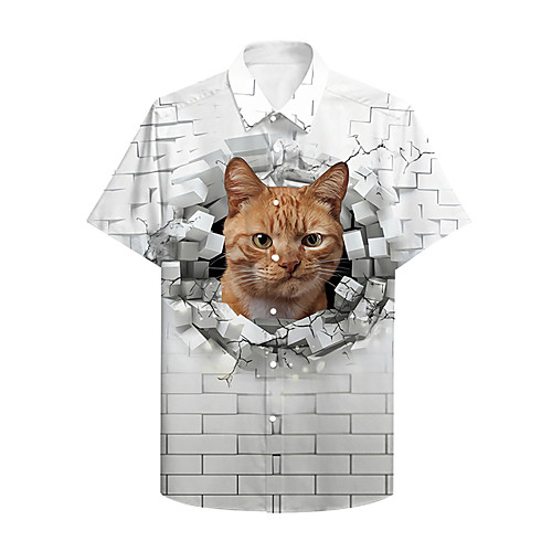 Men's Shirt Other Prints Cat Graphic Prints Animal Print Short Sleeve Daily Tops Casual Designer White
Men's Shirt Other Prints Cat Graphic Prints Animal Print Short Sleeve Daily Tops Casual Designer White