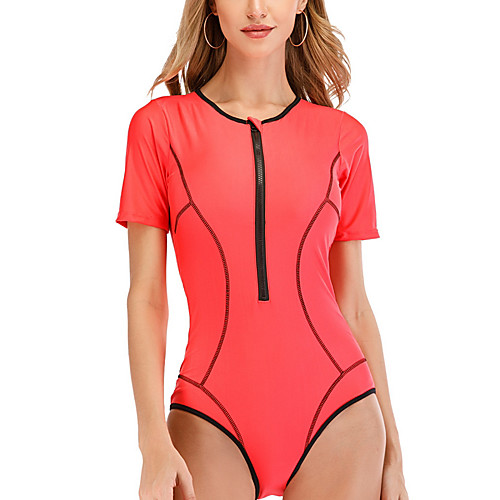 Women's Rash Guard Diving Swimsuit Zipper Slim Color Block Abstract Blushing Pink Swimwear Padded Bodysuit High Neck Bathing Suits New Fashion Sexy
Women's Rash Guard Diving Swimsuit Zipper Slim Color Block Abstract Blushing Pink Swimwear Padded Bodysuit High Neck Bathing Suits New Fashion Sexy