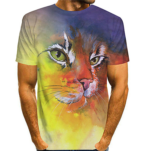 Men's T shirt 3D Print Cat Graphic Prints Animal 3D Print Short Sleeve Daily Tops Basic Casual Yellow
Men's T shirt 3D Print Cat Graphic Prints Animal 3D Print Short Sleeve Daily Tops Basic Casual Yellow