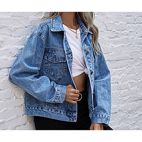 Women's Solid Colored Patchwork Fall & Winter Denim Jacket Short Daily Long Sleeve Cotton Coat Tops Light Blue
Women's Solid Colored Patchwork Fall & Winter Denim Jacket Short Daily Long Sleeve Cotton Coat Tops Light Blue