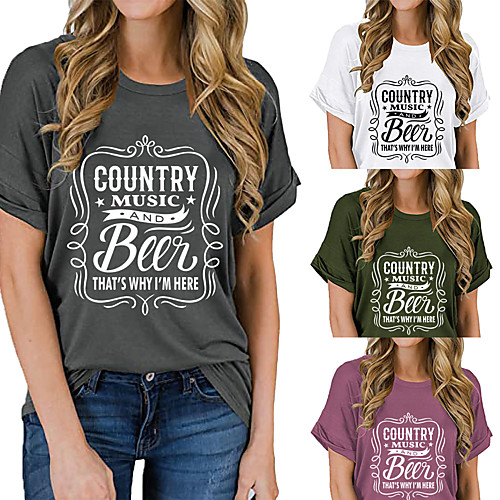 Women's Tee / T-shirt Pure Color Crew Neck Letter Printed Sport Athleisure T Shirt Top Short Sleeves Breathable Soft Comfortable Everyday Use Street Casual Daily Outdoor
Women's Tee / T-shirt Pure Color Crew Neck Letter Printed Sport Athleisure T Shirt Top Short Sleeves Breathable Soft Comfortable Everyday Use Street Casual Daily Outdoor