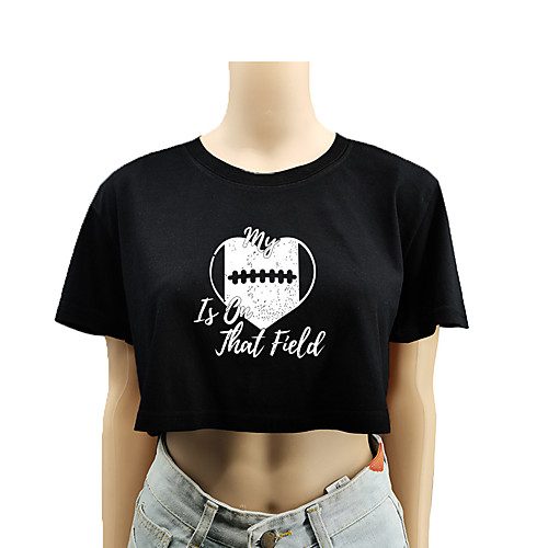 Women's Crop Top Tee / T-shirt Crop Top Crew Neck Heart Letter Printed Sport Athleisure T Shirt Top Short Sleeves Breathable Soft Comfortable Everyday Use Street Casual Daily Outdoor
Women's Crop Top Tee / T-shirt Crop Top Crew Neck Heart Letter Printed Sport Athleisure T Shirt Top Short Sleeves Breathable Soft Comfortable Everyday Use Street Casual Daily Outdoor