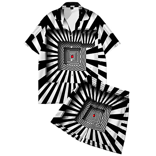Men's Shirt Suits 3D Print Optical Illusion Button-Down 3D Print Short Sleeve Street Tops Fashion Classic Breathable Comfortable Black
Men's Shirt Suits 3D Print Optical Illusion Button-Down 3D Print Short Sleeve Street Tops Fashion Classic Breathable Comfortable Black