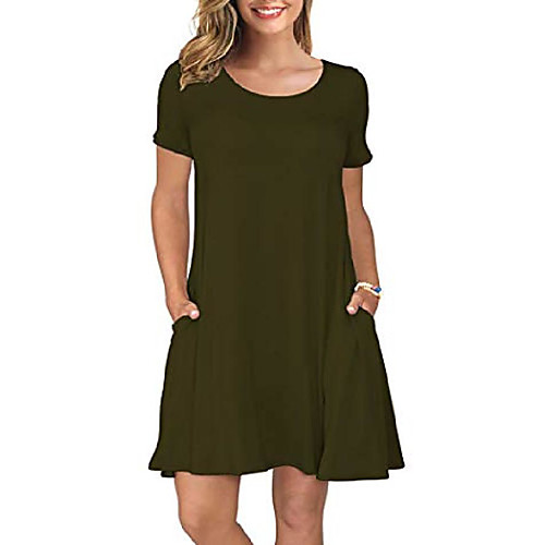 spmor women's short sleeve loose pocket dresses plain casual knitting tops army green s
spmor women's short sleeve loose pocket dresses plain casual knitting tops army green s