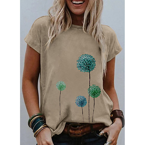 Women's T shirt Graphic Dandelion Flower Print Round Neck Tops Basic Basic Top Light Green
Women's T shirt Graphic Dandelion Flower Print Round Neck Tops Basic Basic Top Light Green