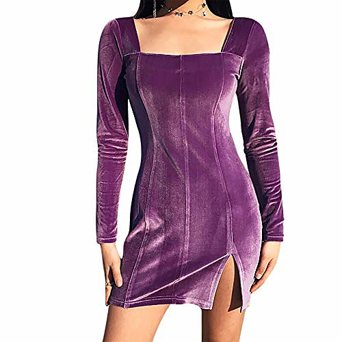 women's sexy velvet bodycon dress gothic square neck long sleeve mini party dress rave festival clubwear purple
women's sexy velvet bodycon dress gothic square neck long sleeve mini party dress rave festival clubwear purple