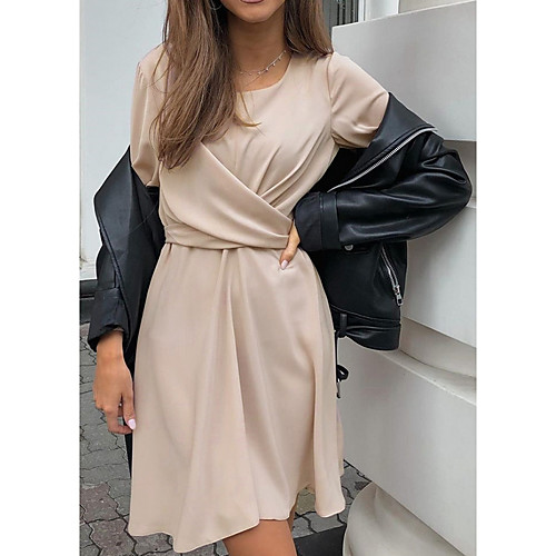 Women's Sheath Dress Short Mini Dress Beige Long Sleeve Solid Color Summer Round Neck Sexy 2021 S M L XL
Women's Sheath Dress Short Mini Dress Beige Long Sleeve Solid Color Summer Round Neck Sexy 2021 S M L XL