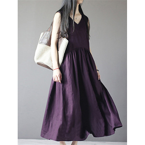 Women's A Line Dress Midi Dress White Purple Dusty Blue Sleeveless Solid Color Ruched Pocket Patchwork Spring Summer V Neck Vintage Chinoiserie Linen M L XL XXL 3XL 4XL 5XL
Women's A Line Dress Midi Dress White Purple Dusty Blue Sleeveless Solid Color Ruched Pocket Patchwork Spring Summer V Neck Vintage Chinoiserie Linen M L XL XXL 3XL 4XL 5XL