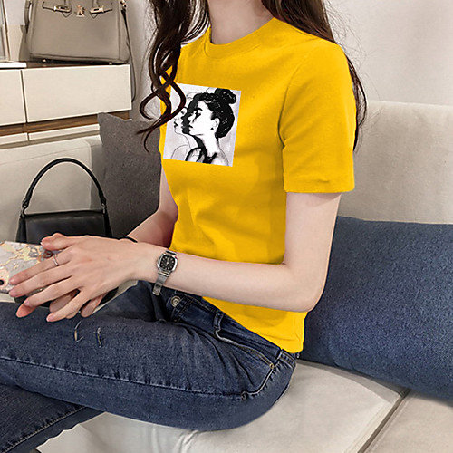 Women's Tee / T-shirt Pure Color Crew Neck Spandex Person Sport Athleisure Top Short Sleeves Breathable Soft Comfortable Everyday Use Casual Daily Outdoor
Women's Tee / T-shirt Pure Color Crew Neck Spandex Person Sport Athleisure Top Short Sleeves Breathable Soft Comfortable Everyday Use Casual Daily Outdoor