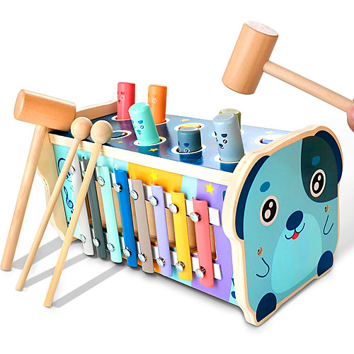 Wooden Hammering Pounding Toy Educational Pegs Pound Maze Puzzle Number Sorter Musical Toy with Xylophone Hammers Mallets Gift for 1-4 Year Old Boys and Girls
Wooden Hammering Pounding Toy Educational Pegs Pound Maze Puzzle Number Sorter Musical Toy with Xylophone Hammers Mallets Gift for 1-4 Year Old Boys and Girls