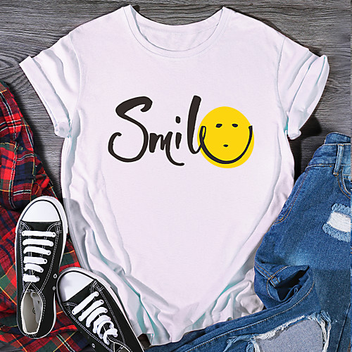 Women's T shirt Graphic Print Round Neck Tops 100% Cotton Basic Basic Top White Purple Red
Women's T shirt Graphic Print Round Neck Tops 100% Cotton Basic Basic Top White Purple Red
