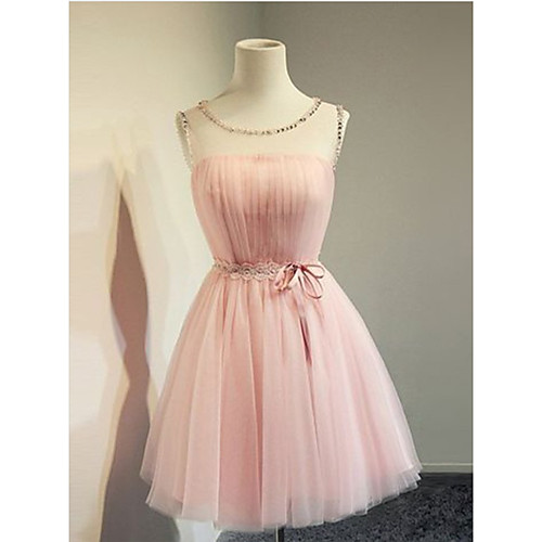 A-Line Minimalist Elegant Homecoming Cocktail Party Dress Illusion Neck Sleeveless Short / Mini Tulle with Bow(s) Pleats 2021
A-Line Minimalist Elegant Homecoming Cocktail Party Dress Illusion Neck Sleeveless Short / Mini Tulle with Bow(s) Pleats 2021