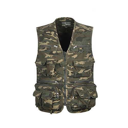 

Men's Fishing Vest Outdoor Multi-Pockets Quick Dry Lightweight Breathable Vest / Gilet Spring Summer Fishing Photography Camping & Hiking Camouflage / Cotton / Sleeveless / Camo / Camouflage