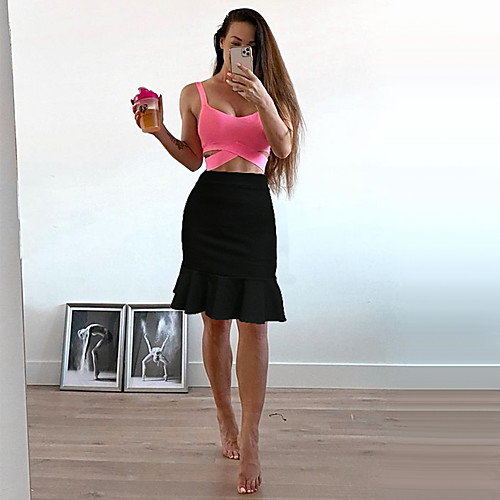 Women's Going out Casual / Daily Elegant Streetwear Skirts Solid Colored Ruffle Black
Women's Going out Casual / Daily Elegant Streetwear Skirts Solid Colored Ruffle Black