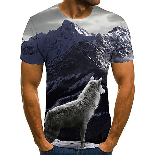 Men's T shirt 3D Print Animal 3D Print Print Short Sleeve Casual Tops Casual Fashion White
Men's T shirt 3D Print Animal 3D Print Print Short Sleeve Casual Tops Casual Fashion White