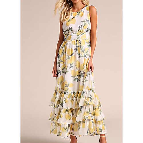 Women's A Line Dress Maxi long Dress Yellow Sleeveless Floral Color Block Summer Round Neck Elegant Sexy 2021 S M L XL XXL
Women's A Line Dress Maxi long Dress Yellow Sleeveless Floral Color Block Summer Round Neck Elegant Sexy 2021 S M L XL XXL