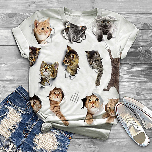 Women's Plus Size Print Cat Graphic Animal T shirt Large Size Crewneck Short Sleeve Tops XL XXL 3XL White Big Size
Women's Plus Size Print Cat Graphic Animal T shirt Large Size Crewneck Short Sleeve Tops XL XXL 3XL White Big Size