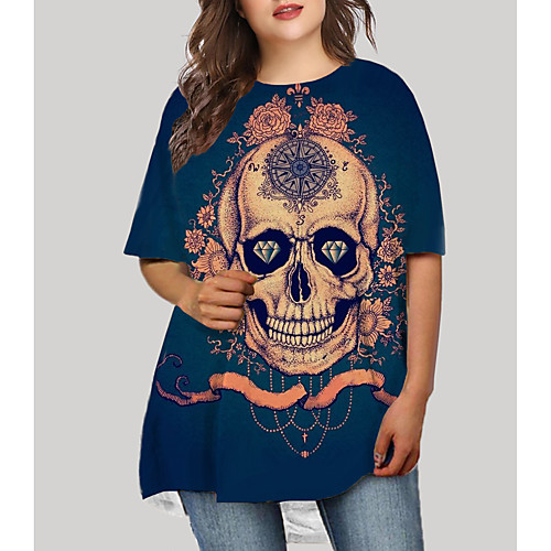 Women's Plus Size Dresses T Shirt Dress Tee Dress Short Mini Dress Half Sleeve Graphic Skull Print Basic Fall Blue XL XXL 3XL 4XL 5XL / Holiday
Women's Plus Size Dresses T Shirt Dress Tee Dress Short Mini Dress Half Sleeve Graphic Skull Print Basic Fall Blue XL XXL 3XL 4XL 5XL / Holiday