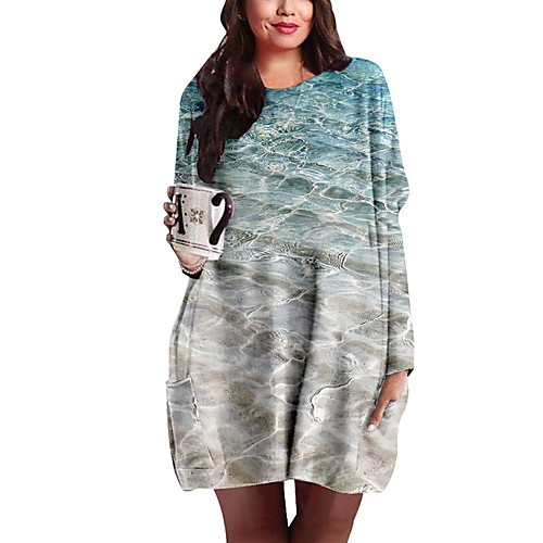 Women's Plus Size Dresses Shift Dress Short Mini Dress Long Sleeve Print Color Block Print Casual Autumn / Fall Blue XL XXL 3XL 4XL 5XL
Women's Plus Size Dresses Shift Dress Short Mini Dress Long Sleeve Print Color Block Print Casual Autumn / Fall Blue XL XXL 3XL 4XL 5XL