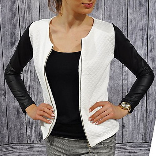 Women's Jacket Color Block Sporty Casual Spring & Summer Jacket Regular Daily Long Sleeve Spandex Coat Tops White
Women's Jacket Color Block Sporty Casual Spring & Summer Jacket Regular Daily Long Sleeve Spandex Coat Tops White