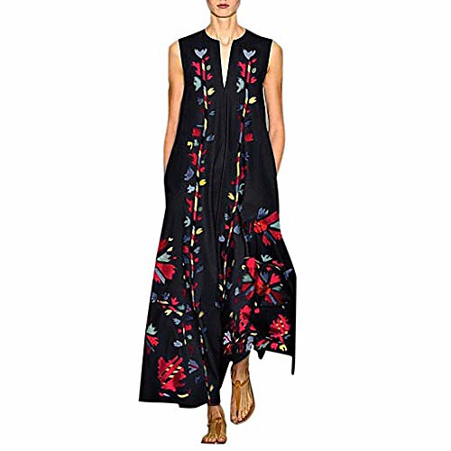 hotkey women loose dress casual summer vintage print sleeveless v-neck ethnic bohemian oversize caftan long maxi dress black
hotkey women loose dress casual summer vintage print sleeveless v-neck ethnic bohemian oversize caftan long maxi dress black