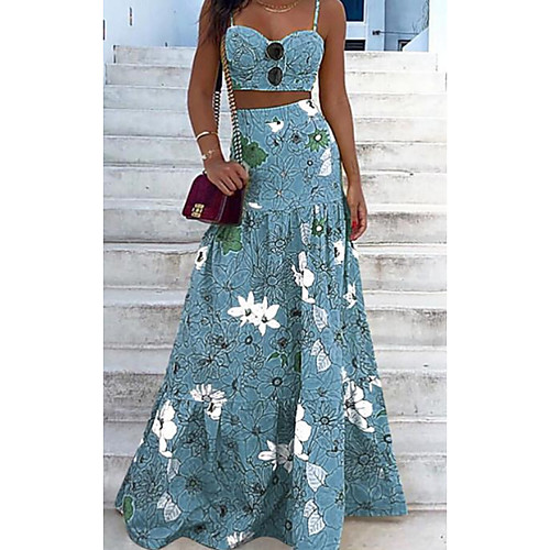 Women's Sheath Dress Maxi long Dress Light Blue Sleeveless Floral Solid Color Embroidered Hollow To Waist Print Spring Summer Casual 2021 S M L XL XXL
Women's Sheath Dress Maxi long Dress Light Blue Sleeveless Floral Solid Color Embroidered Hollow To Waist Print Spring Summer Casual 2021 S M L XL XXL