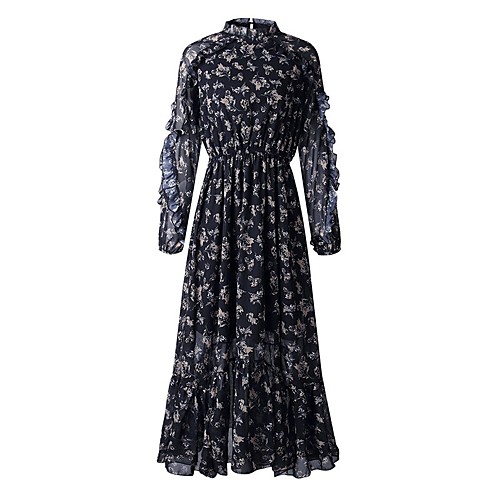 A-Line Maxi Bohemian Holiday Party Wear Dress Jewel Neck Long Sleeve Ankle Length Chiffon with Pleats Pattern / Print 2021
A-Line Maxi Bohemian Holiday Party Wear Dress Jewel Neck Long Sleeve Ankle Length Chiffon with Pleats Pattern / Print 2021