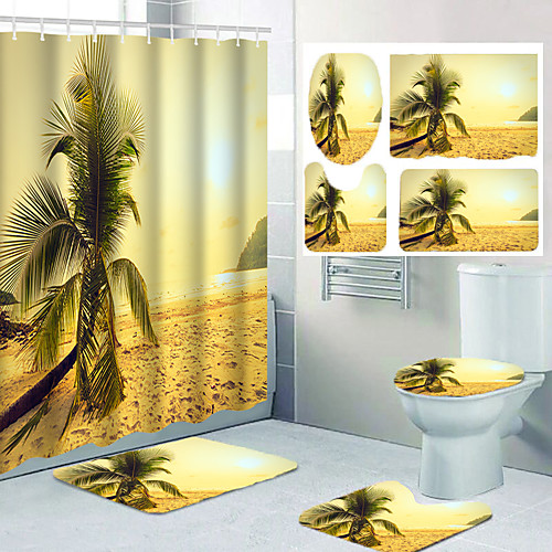 Sunny Beach Coconut Tree Bathroom Shower Curtain Leisure Toilet Four-piece Set
Sunny Beach Coconut Tree Bathroom Shower Curtain Leisure Toilet Four-piece Set