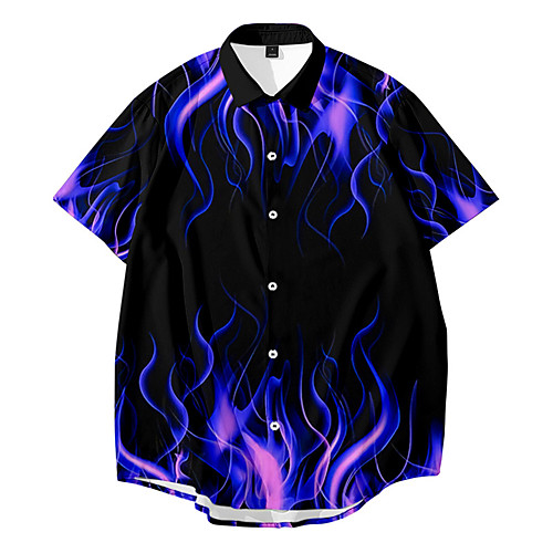 Men's Shirt 3D Print Flame Button-Down 3D Print Short Sleeve Daily Tops Casual Fashion Purple
Men's Shirt 3D Print Flame Button-Down 3D Print Short Sleeve Daily Tops Casual Fashion Purple