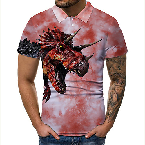 Men's Polo 3D Print Graphic Prints Dinosaur Button-Down Print Short Sleeve Casual Tops Casual Designer Big and Tall Red
Men's Polo 3D Print Graphic Prints Dinosaur Button-Down Print Short Sleeve Casual Tops Casual Designer Big and Tall Red