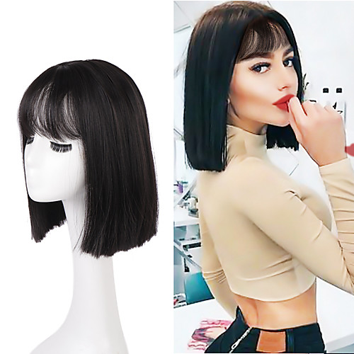 

Synthetic Wig Natural Straight Bob Neat Bang Wig 8 inch A10 A11 A12 A13 A14 Synthetic Hair Women's Cosplay Party Fashion Black Brown
