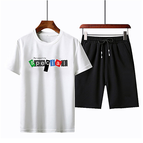 Men's Sweatsuit 2 Piece Set Artistic Style Crew Neck Sport Athleisure Clothing Suit Short Sleeves Breathable Soft Comfortable Exercise & Fitness Everyday Use Outdoor Fitness Exercising / 2pcs / pack
Men's Sweatsuit 2 Piece Set Artistic Style Crew Neck Sport Athleisure Clothing Suit Short Sleeves Breathable Soft Comfortable Exercise & Fitness Everyday Use Outdoor Fitness Exercising / 2pcs / pack