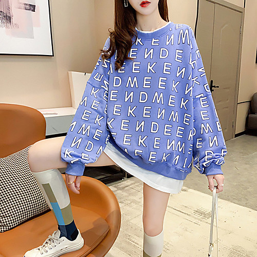 Women's Sweatshirt Sweater Pullover 2 in 1 Crew Neck Letter Printed Sport Athleisure Sweatshirt Top Long Sleeve Breathable Soft Comfortable Everyday Use Street Casual Daily Outdoor
Women's Sweatshirt Sweater Pullover 2 in 1 Crew Neck Letter Printed Sport Athleisure Sweatshirt Top Long Sleeve Breathable Soft Comfortable Everyday Use Street Casual Daily Outdoor