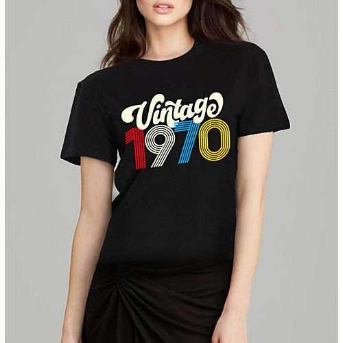 Women's T-shirt Cartoon Print Round Neck Tops 100% Cotton Basic Basic Top White Black Blushing Pink
Women's T-shirt Cartoon Print Round Neck Tops 100% Cotton Basic Basic Top White Black Blushing Pink