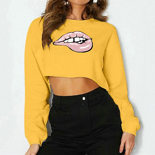 Women's Sweatshirt Crop Top Pullover Crop Top Crew Neck Mouse Sport Athleisure Sweatshirt Top Long Sleeve Breathable Soft Comfortable Everyday Use Street Casual Daily Outdoor
Women's Sweatshirt Crop Top Pullover Crop Top Crew Neck Mouse Sport Athleisure Sweatshirt Top Long Sleeve Breathable Soft Comfortable Everyday Use Street Casual Daily Outdoor