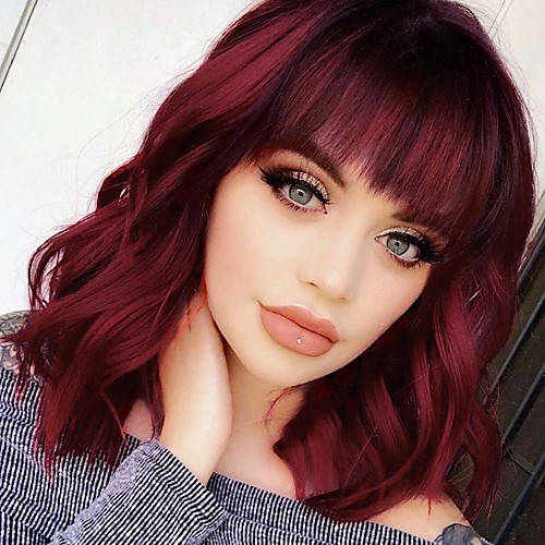 synthetic curly bob wig with bangs short bob wavy hair wig wine red color shoulder length wigs for women bob style heat synthetic resistant bob wigs (14inch)
synthetic curly bob wig with bangs short bob wavy hair wig wine red color shoulder length wigs for women bob style heat synthetic resistant bob wigs (14inch)