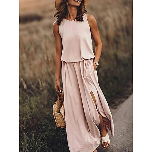Women's Shift Dress Maxi long Dress Sleeveless Solid Color Split Spring Summer Round Neck Elegant Casual 2021 S M L XL 2XL 3XL 4XL 5XL / Going out / Work
Women's Shift Dress Maxi long Dress Sleeveless Solid Color Split Spring Summer Round Neck Elegant Casual 2021 S M L XL 2XL 3XL 4XL 5XL / Going out / Work