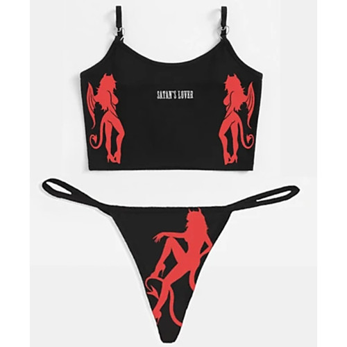 Women's Bikini 2 Piece Swimsuit Open Back Slim Color Block Geometric Black Swimwear Padded Crop Top Strap Bathing Suits New Punk & Gothic
Women's Bikini 2 Piece Swimsuit Open Back Slim Color Block Geometric Black Swimwear Padded Crop Top Strap Bathing Suits New Punk & Gothic