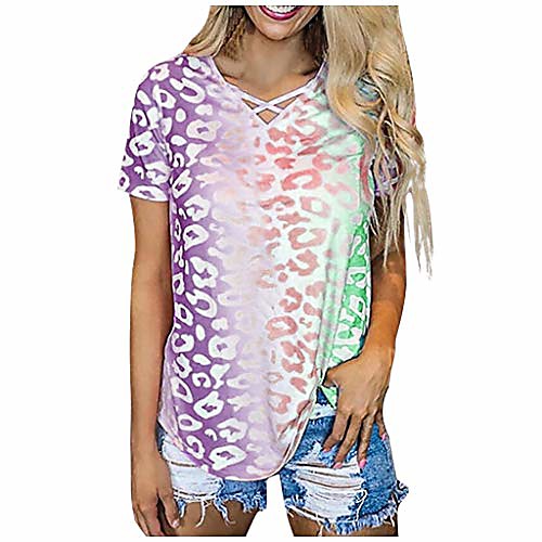 women's casual tie-dye t shirt o-neck gradient short sleeve tee tops blouses purple
women's casual tie-dye t shirt o-neck gradient short sleeve tee tops blouses purple